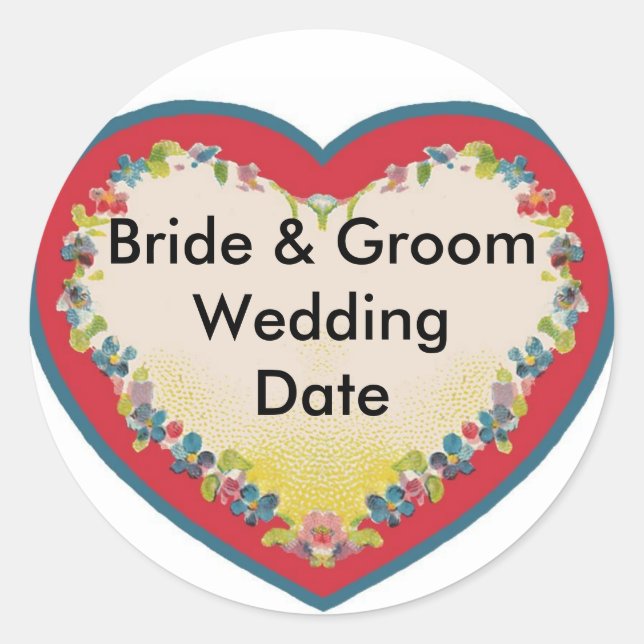 Bride & Groom Classic Round Sticker (Front)