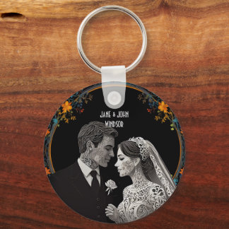 Bride & Groom delicate classic  Key Ring