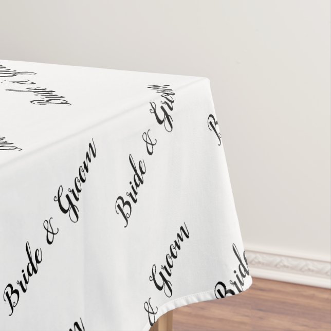 Bride Groom Diagonal Typography   Tablecloth (In Situ)