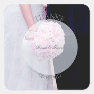 Bride & groom editable wedding-Thanks Square Sticker