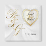 Bride & Groom Elegant Wedding Keepsake Magnet<br><div class="desc">Wedding Day Favour Magnet. A Wedding Day Keepsake from the Bride and Groom ready to personalise. ✔Note: Not all template areas need changed. 📌If you need further customisation, please click the "Click to Customise further" or "Customise or Edit Design" button and use our design tool to resize, rotate, change text...</div>