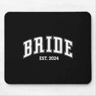 Bride Groom Est. 2024 Retro Just Married Couples W Mouse Pad