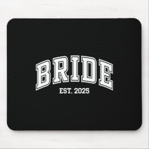 Bride Groom Est. 2025 Retro Just Married Couples W Mouse Pad