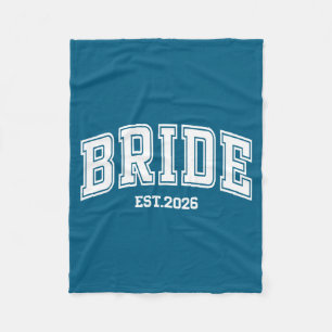 Bride groom est 2026 retro married couples wedding fleece blanket