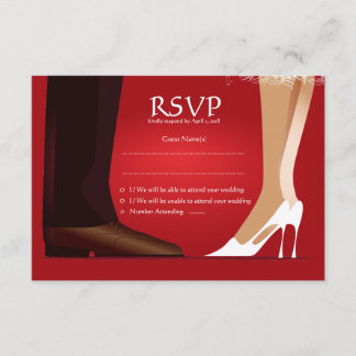 Bride & Groom First Dance Modern RSVP Wedding Card