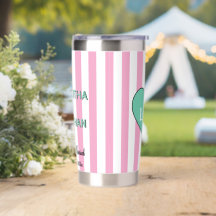 Bride Groom Green Heart Pink White Stripes