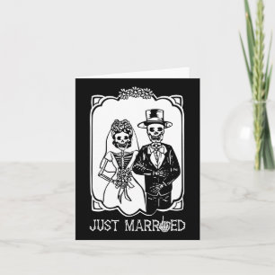 Bride Groom Just Married Skeleton Halloween Couple Card