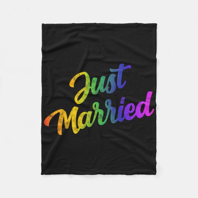 Bride Groom Lgbtq Bachelor Party Wedding Tee - Men Fleece Blanket (Front)