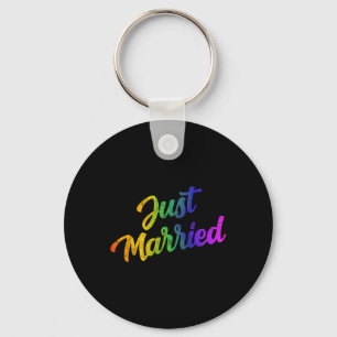 Bride Groom Lgbtq Bachelor Party Wedding Tee - Men Key Ring