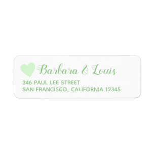 bride groom love pale green contact address return address label