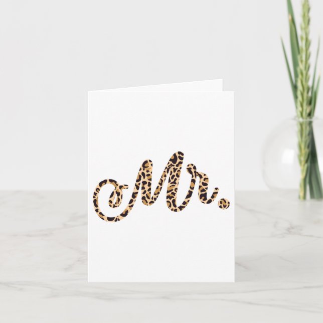 Bride Groom Mr Leopard Print Wedding Matching Coup Card (Front)