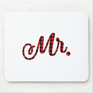 Bride Groom Mr Mrs Christmas Wedding Matching Coup Mouse Pad