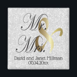 Bride & Groom | Mr & Mrs Wedding Keepsake Magnet<br><div class="desc">Wedding Day Favour Magnets. A Wedding Day Keepsake from the Bride and Groom ready to personalise. If need be... you can delete all text and start fresh with your own text, colour and font choices with the Zazzle design tool area. ✔Note: Not all template areas need changed. 📌If you need...</div>