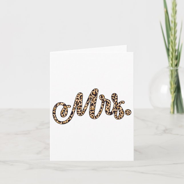 Bride Groom Mrs Leopard Print Wedding Matching Cou Card (Front)