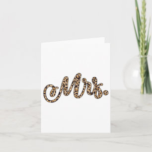 Bride Groom Mrs Leopard Print Wedding Matching Cou Card