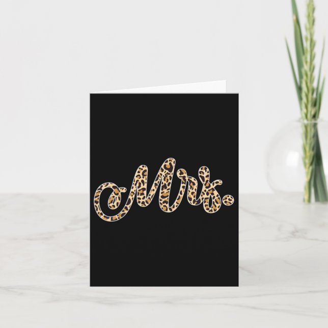 Bride Groom Mrs Leopard Print Wedding Matching Cou Card (Front)