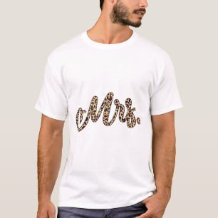 Bride Groom Mrs Leopard Print Wedding Matching Cou T-Shirt