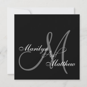 Bride Groom Names Monogram Wedding Invitations