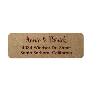 bride groom names return address label
