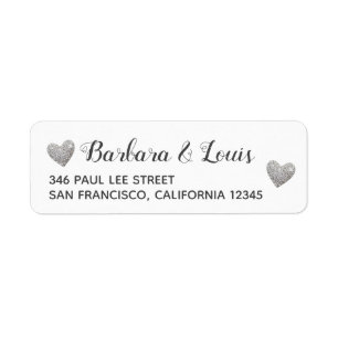 bride groom names with address love return address label