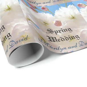 Bride Groom Names wrapping paper Spring Weddings