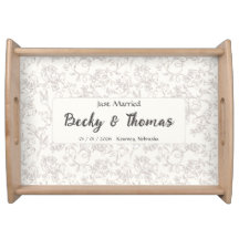 Bride & Groom on white floral Wedding Party