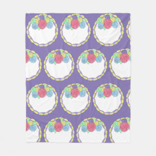 Bride Groom Personalised Floral Cake Wedding Favou Fleece Blanket