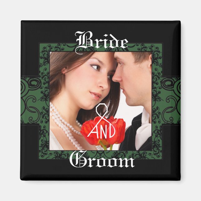 Bride & Groom Photo Magnet (Front)