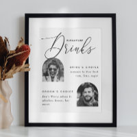 Bride & Groom Photo Signature Drinks | Wedding Bar