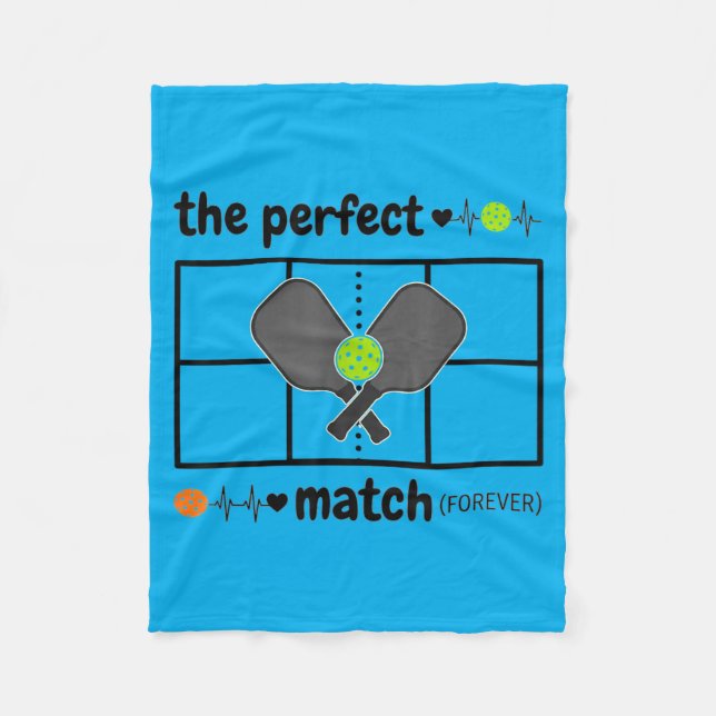 Bride Groom Pickleball Wedding Bach Match That Fleece Blanket (Front)