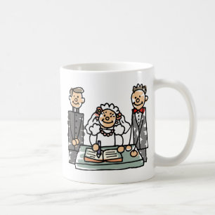 Bride Groom Priest Minister Church Wedding Book Coffee Mug
