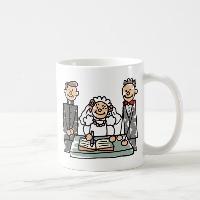 Bride Groom Priest Minister Church Wedding Book Coffee Mug (Right)