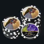 Bride & Groom Purple Rose Wedding Design Poker Chips<br><div class="desc">Poker Chips. A great keepsake for the WEDDING couple and guest. Add your photo. ✔NOTE: ONLY CHANGE THE TEMPLATE AREAS NEEDED! 😀 If needed, you can remove some of the text and start fresh adding whatever text and font you like. 📌If you need further customisation, please click the "Click to...</div>