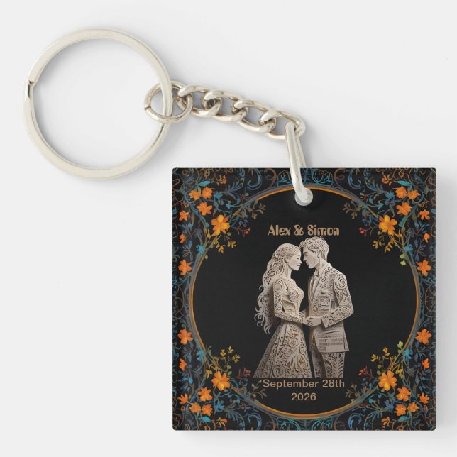Bride & Groom Royal Classic Key Ring (Front)