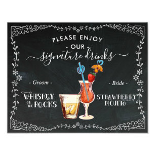 Bride & Groom Signature Drink Chalkboard Sign
