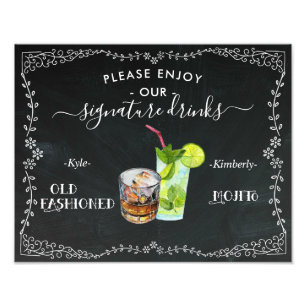 Bride & Groom Signature Drink Chalkboard Sign