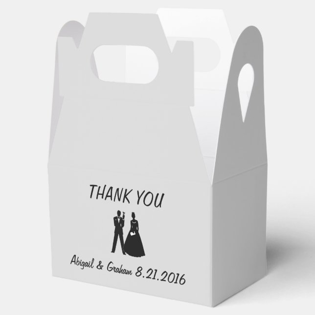 Bride & Groom Silhouette Favour Box (Opened)