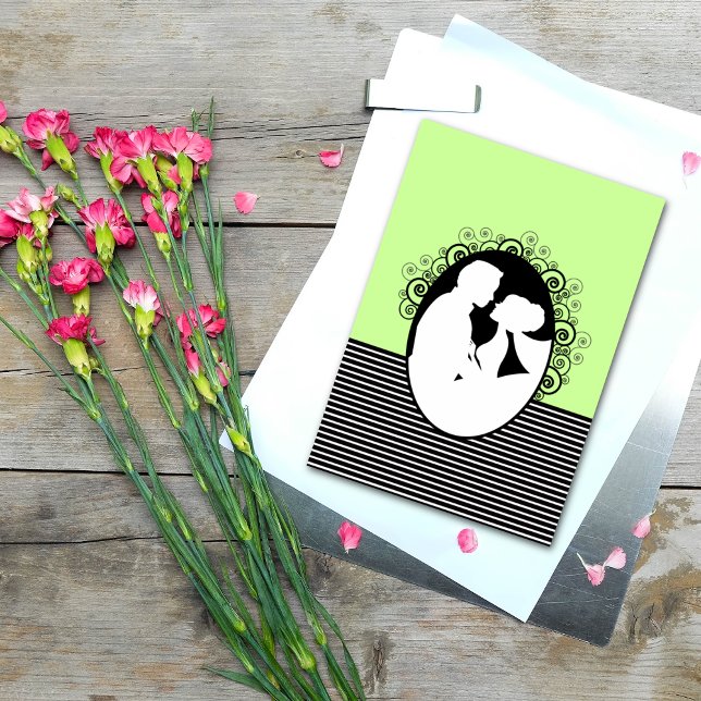 Bride & Groom Silhouettes Save the Date Cards (Creator Uploaded)