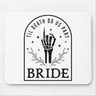 Bride Groom Skeleton Gothic Halloween Engagement W Mouse Pad