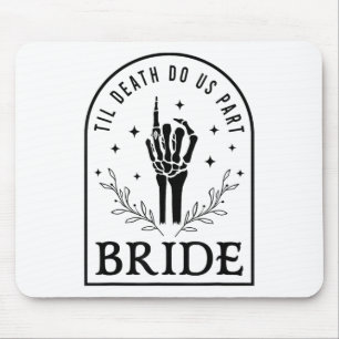 Bride Groom Skeleton Gothic Halloween Engagement W Mouse Pad