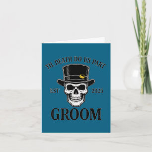 Bride groom skeleton gothic halloween wedding card