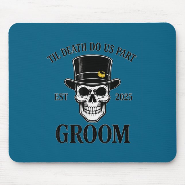 Bride groom skeleton gothic halloween wedding mouse pad (Front)