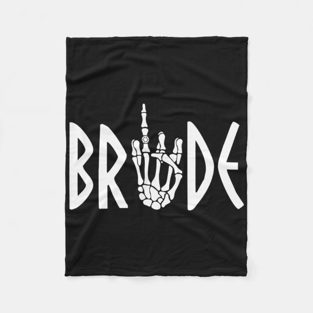 Bride Groom Skeleton Gothic Wedding Engagement Hal Fleece Blanket (Front)