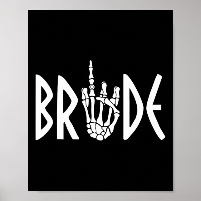 Bride Groom Skeleton Gothic Wedding Engagement Hal Poster (Front)