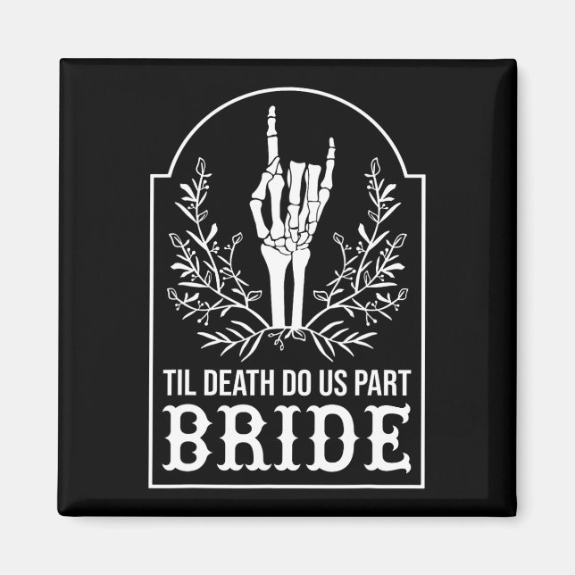 Bride Groom Skeleton Hand Couples Matching Wedding Magnet (Front)