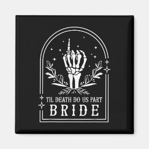 Bride Groom Skeleton Hand Couples Matching Wedding Magnet