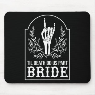 Bride Groom Skeleton Hand Couples Matching Wedding Mouse Pad