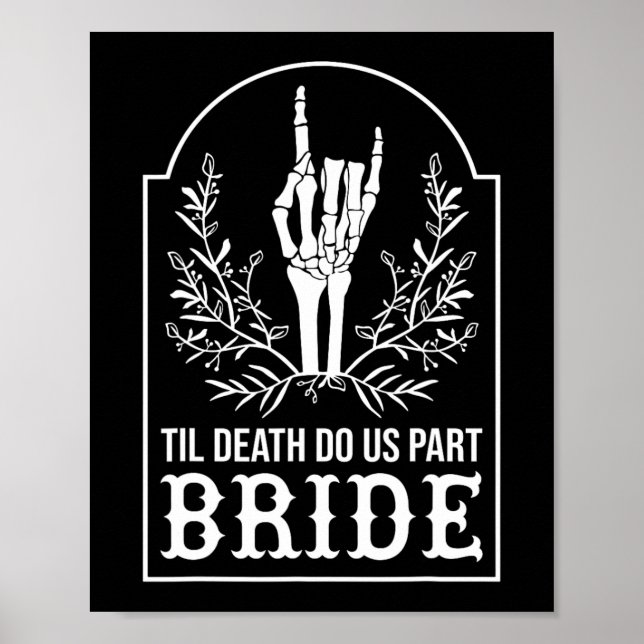Bride Groom Skeleton Hand Couples Matching Wedding Poster (Front)