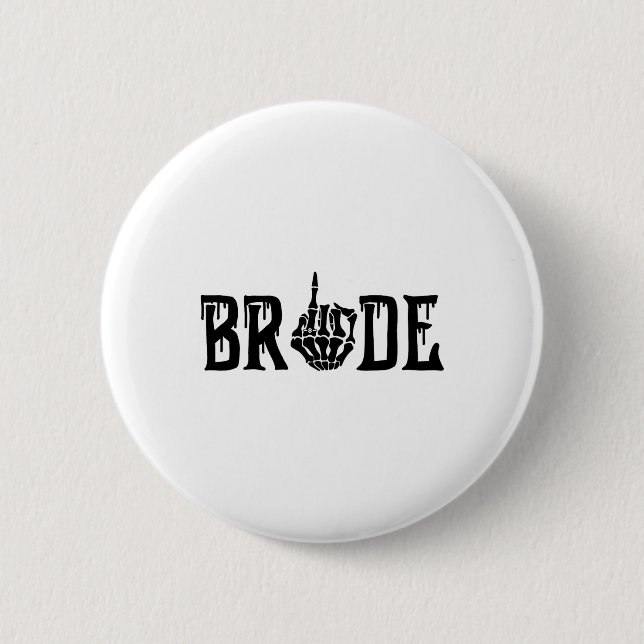 Bride Groom Skeleton Hand Halloween Wedding Bachel 6 Cm Round Badge (Front)