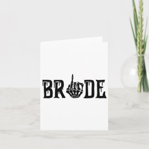 Bride Groom Skeleton Hand Halloween Wedding Bachel Card